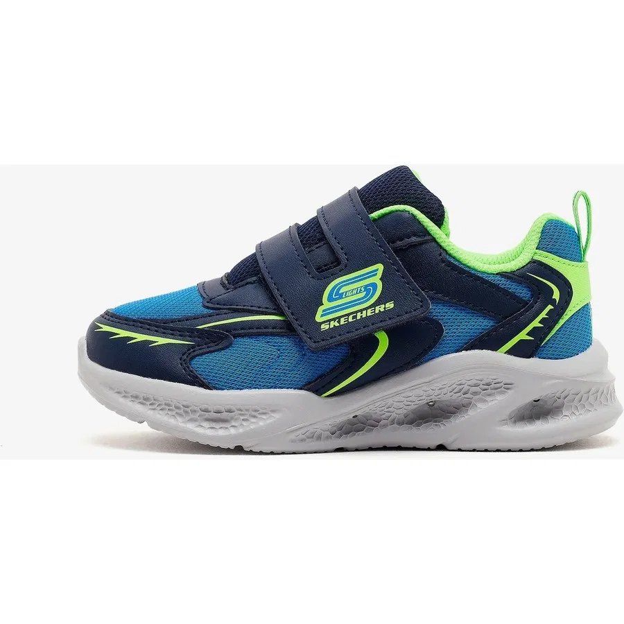 Детские кроссовки с подсветкой Meteor-Lights Glow Spike Skechers, Серебристо-оранжевый