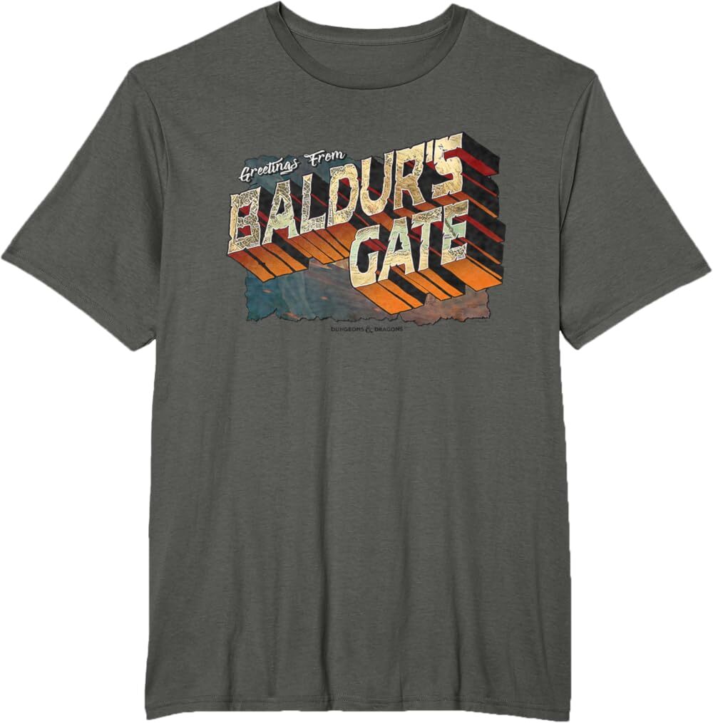 

Мужская футболка Dungeons & Dragons Greetings from Baldur's Gate, серый