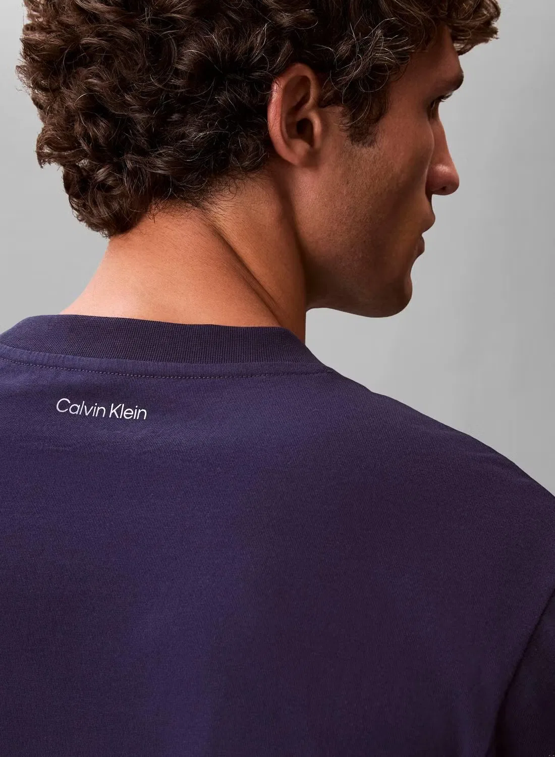 Футболка с вышитым логотипом, свободная, Calvin Klein, синий — фото 4