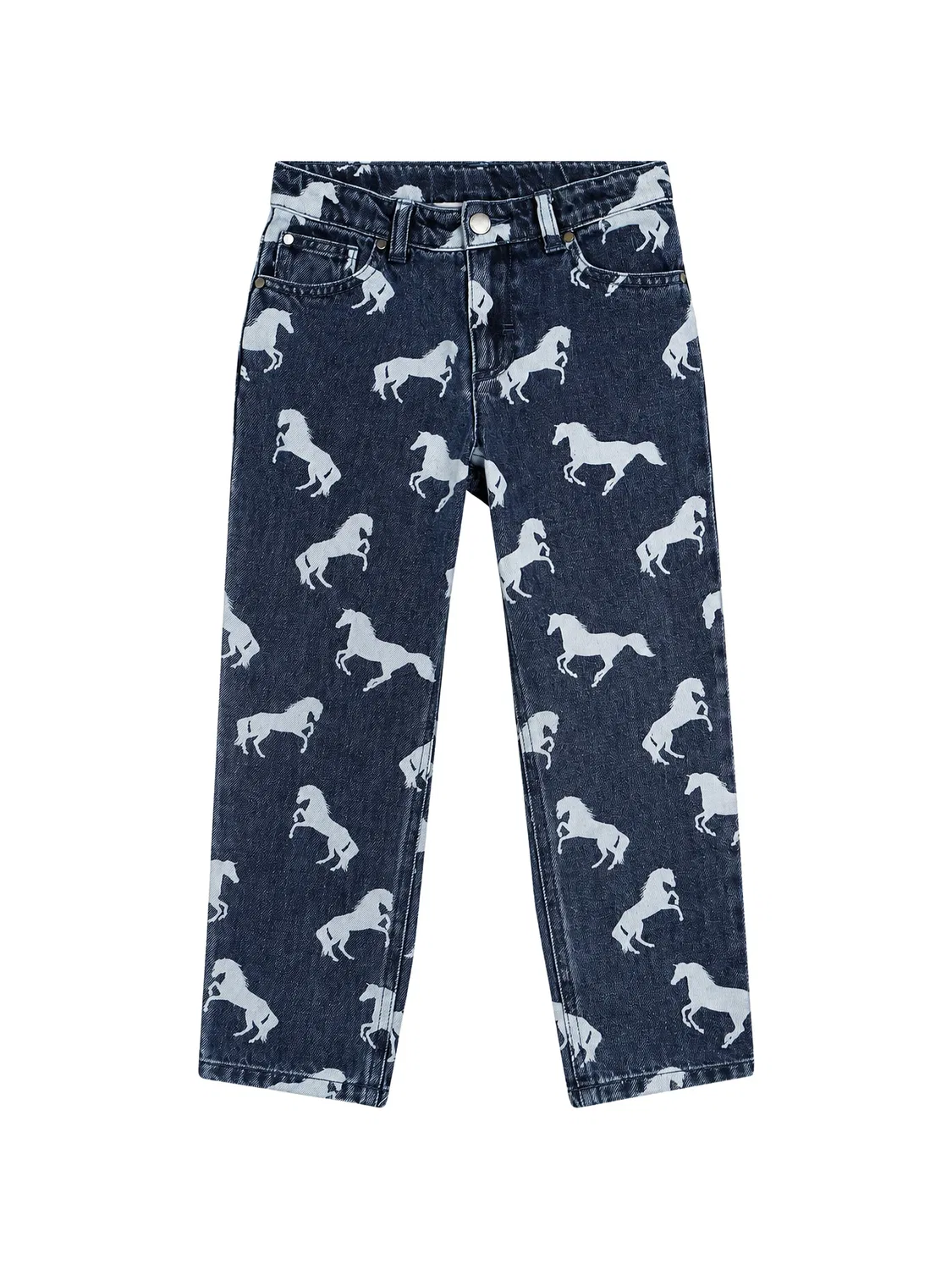 Джинсы с принтом лошади Stella Mccartney Kids, синий