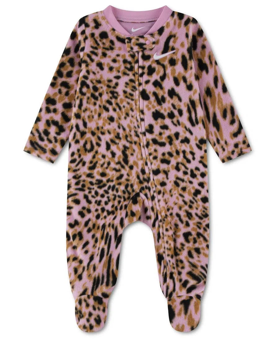 Детский комбинезон с принтом, с длинным рукавом, модель Allover Printed Footed Nike, Pink Rise