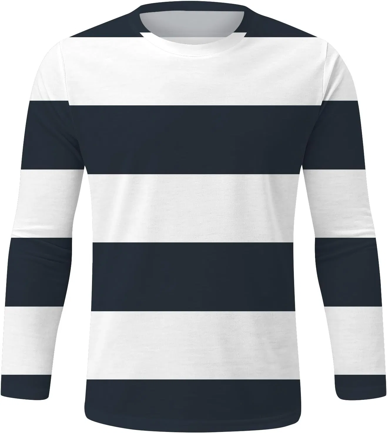 Мужская свободная футболка с длинным рукавом Orange Striped, Black — фото 3