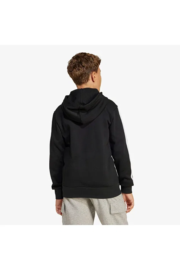 Детский спортивный костюм для девочек с капюшоном Essentials Full Zip Kids Black Tracksuit Top Adidas — фото 3