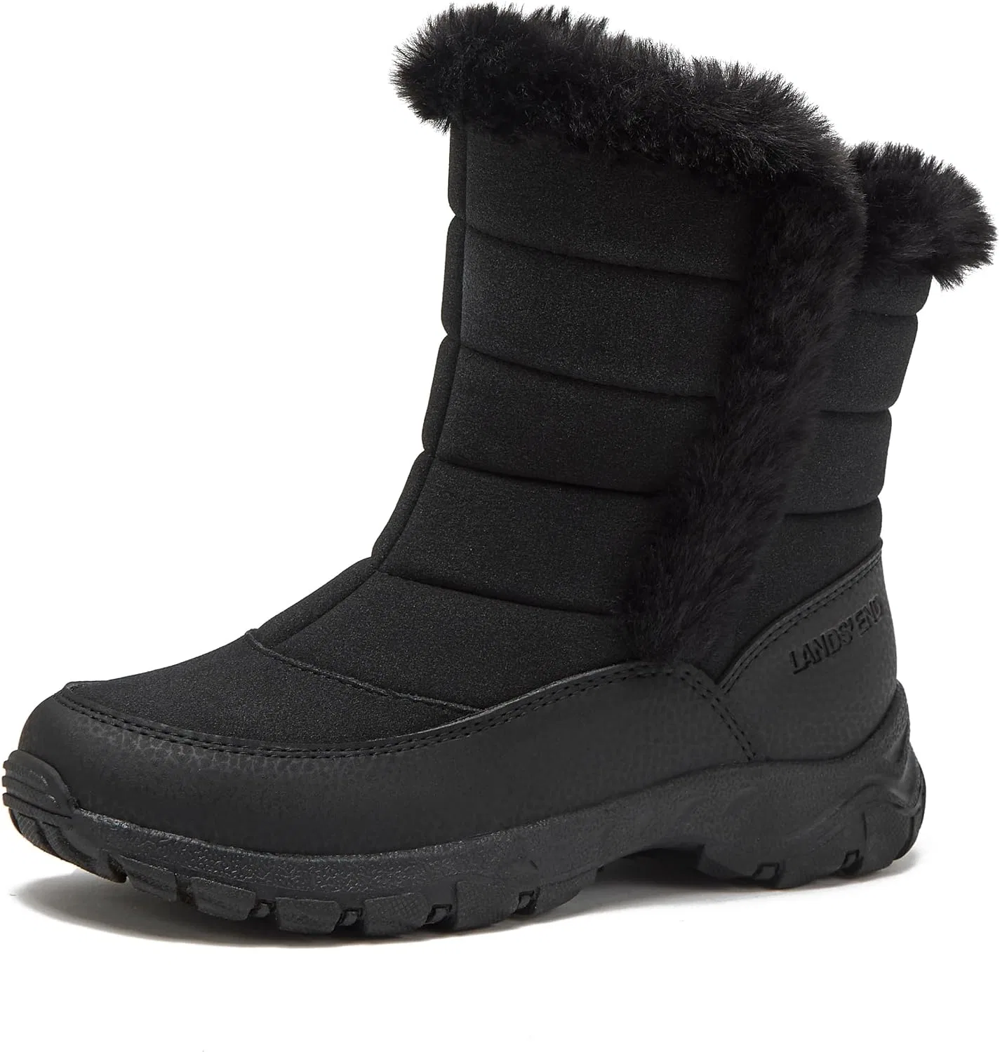 Детские зимние сапоги для мальчиков и девочек с утеплителем Lands' End Expedition Warmest Waterproof No Tie, Black