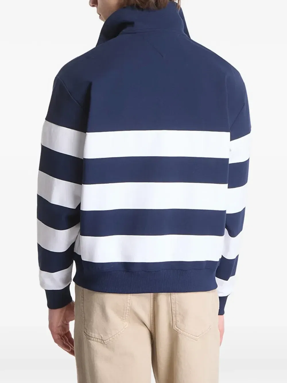 Полосатый свитер на молнии до середины груди Tommy Hilfiger, синий — фото 3