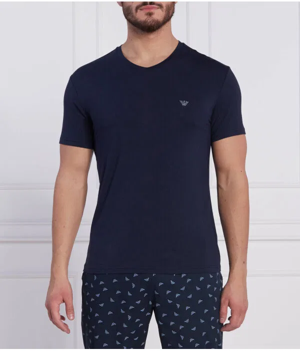 Мужская футболка с V-образным вырезом Slim Fit Emporio Armani, Blu Marino