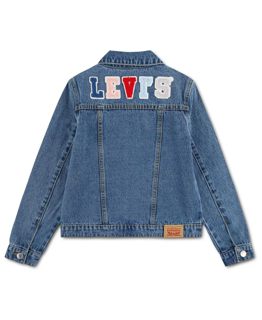 Детская джинсовая куртка-тракер с патчами Levi's, Evie — фото 2