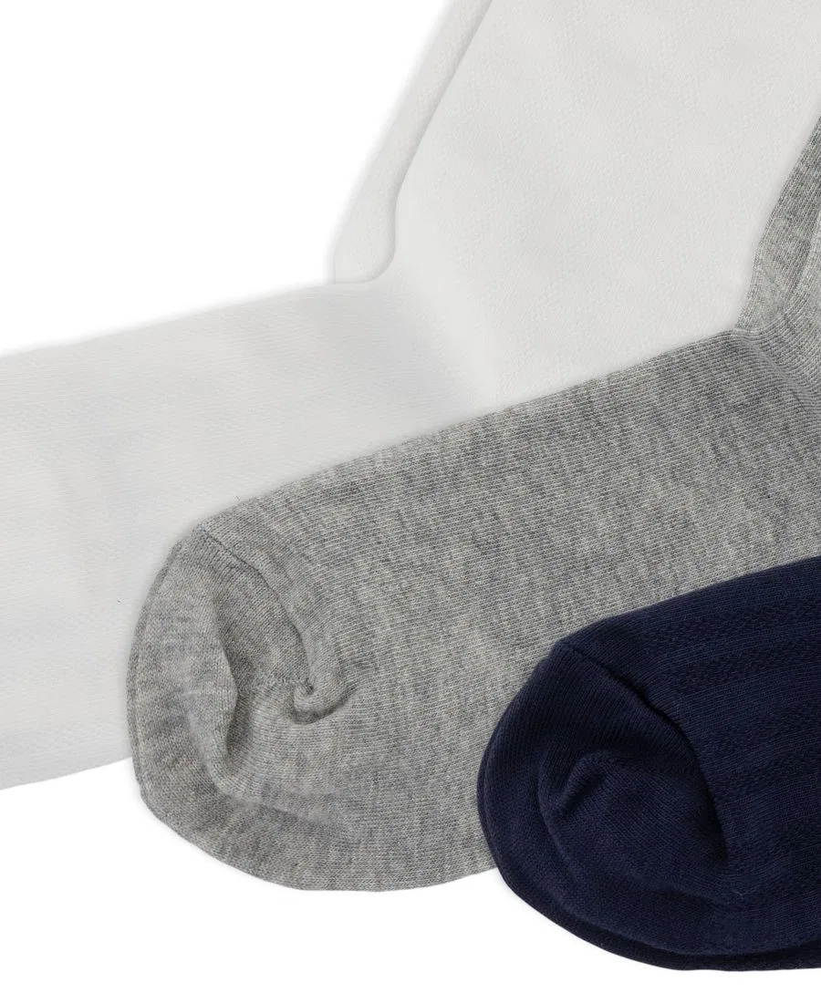Комплект носков с ажурным узором и оборкой, 3 пары Polo Ralph Lauren, Navy Assorted — фото 3