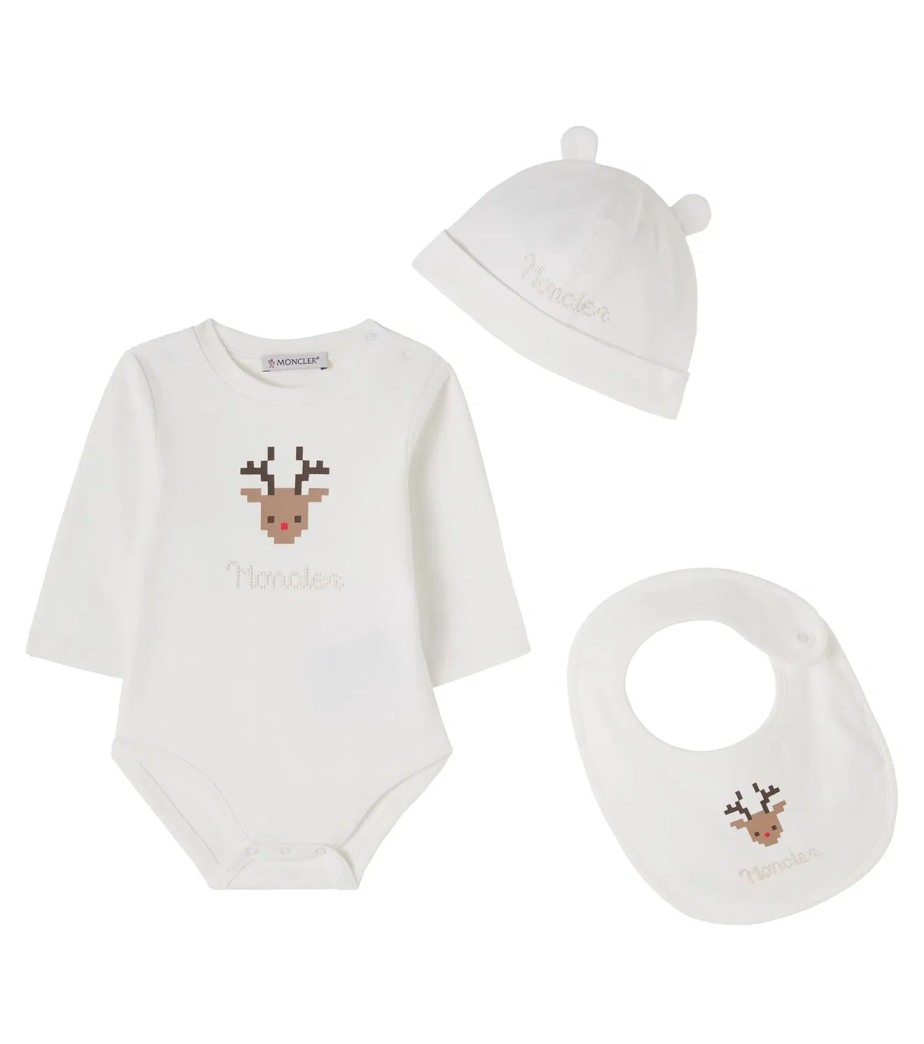 Комплект из 3 предметов для новорожденных Moncler Enfant, белый