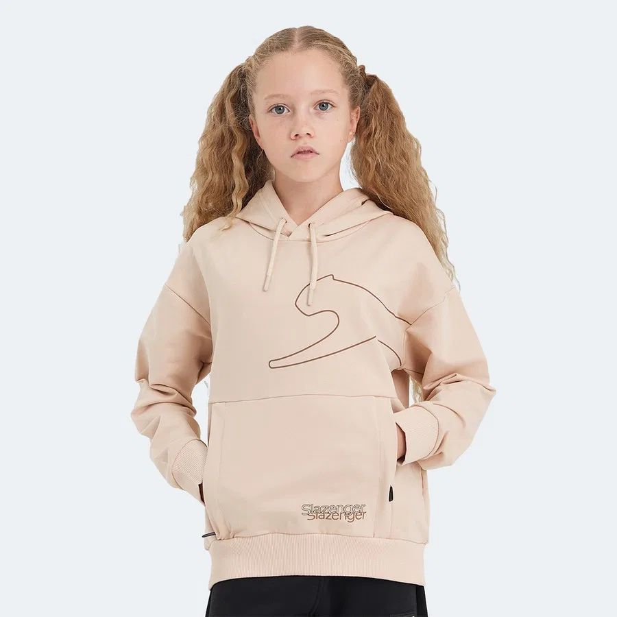 Детский свитшот с капюшоном и карманом Link Slazenger, Черный