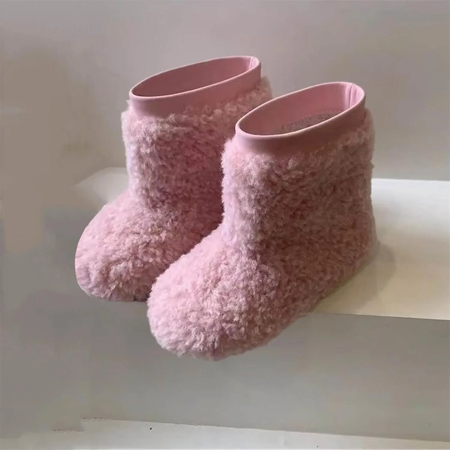 Детские зимние сапоги для девочек с искусственным мехом Zzalalana, Pink — фото 2