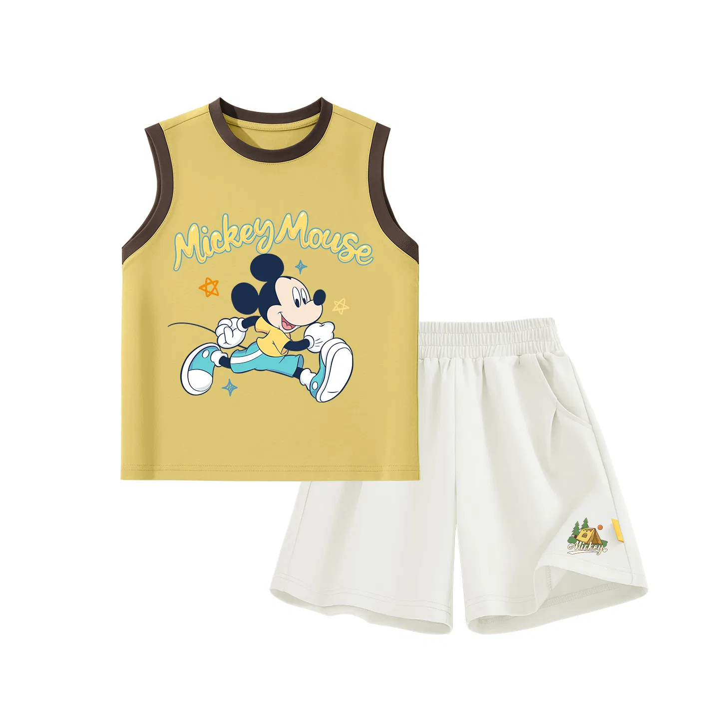 Детский спортивный костюм с круглым вырезом, Disney, Di Game Orange Blue+Di Cute Star K_Bottom Right Mist White — фото 4