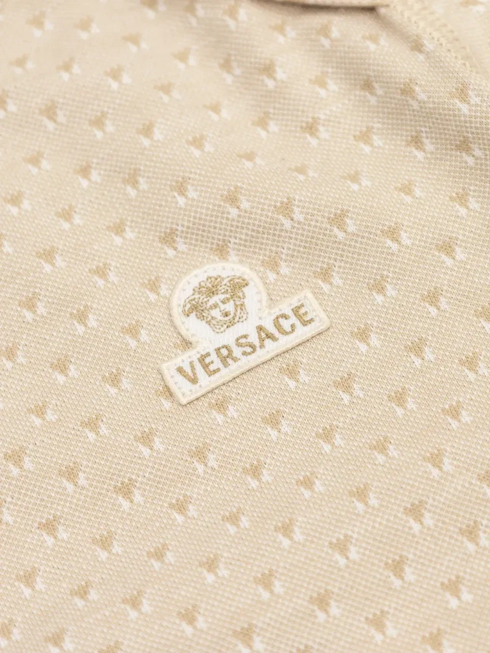 Пижама с нашивкой-логотипом Versace Kids, бежевый — фото 4