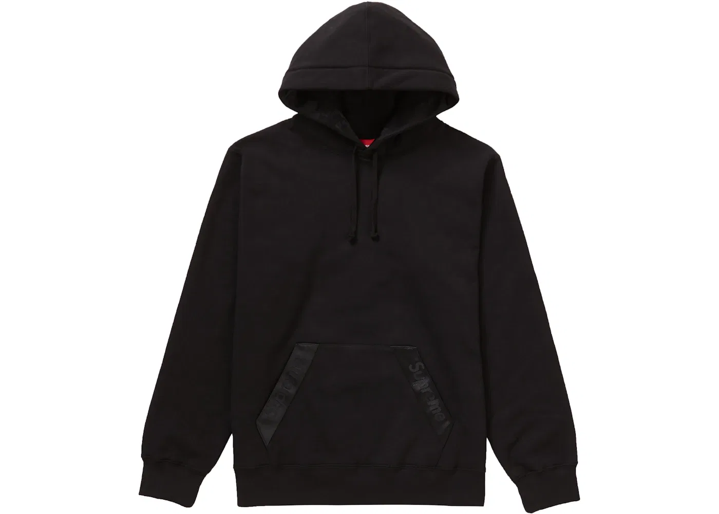 Мужской худи с тканой тесьмой Supreme Hooded Sweatshirt, Black