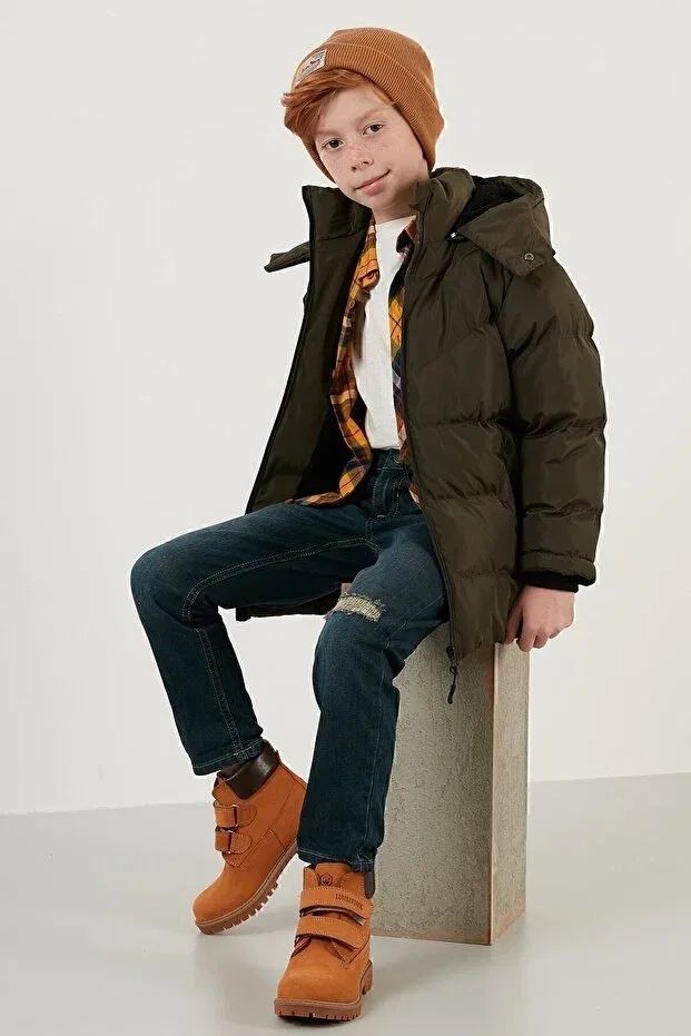 Детское пальто для девочек с капюшоном Lela, Khaki