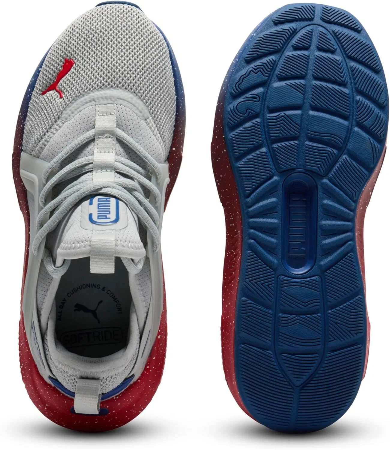 Детские кроссовки для девочек Enzo 2 Uncaged PUMA, Cool Light Gray-Blazing Blue All Time Red — фото 3
