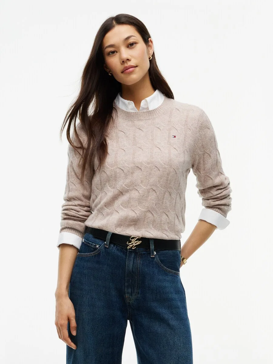 Свитер TOMMY HILFIGER светло-коричневого цвета — фото 2