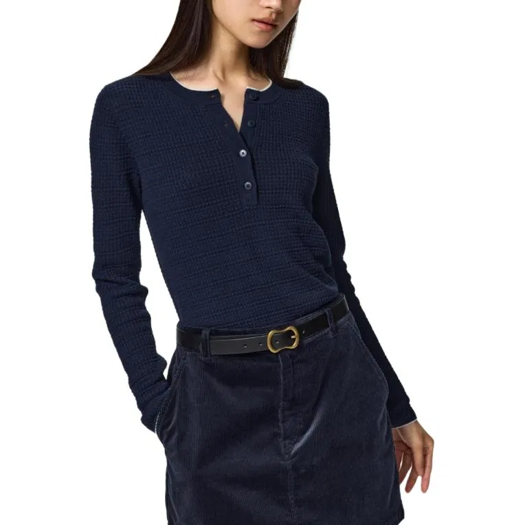 Женский джемпер с воротником-стойкой UNIQLO Comptoir Des Cotonniers, Navy Blue — фото 3