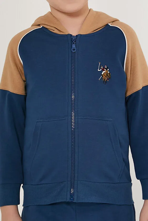 Детский комплект спортивного костюма для мальчиков с капюшоном Licensed U.S. Polo Assn., Indigo — фото 4