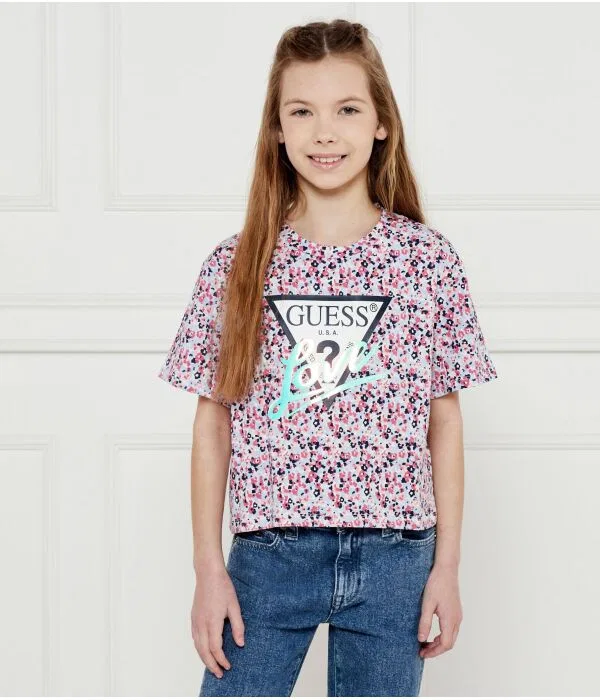 Детская футболка для девочек свободного кроя Guess, Rosa