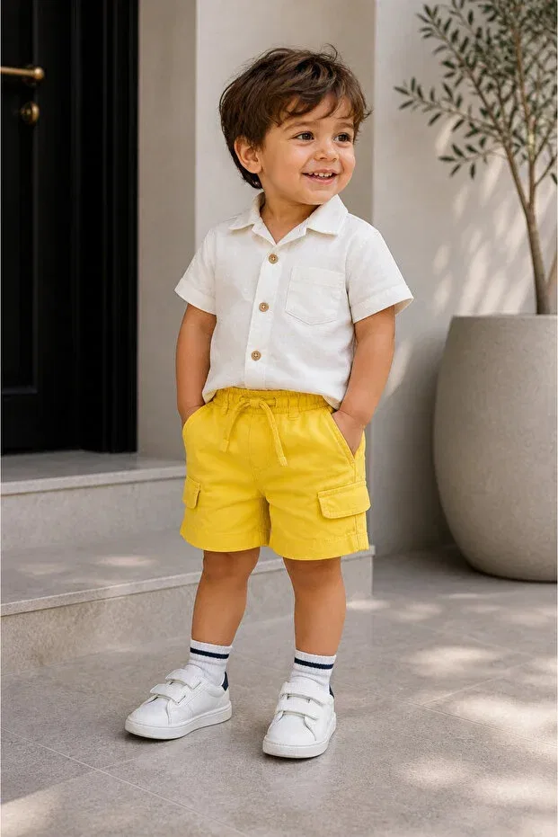 Детские шорты для мальчиков льняные Nk Kids, Yellow