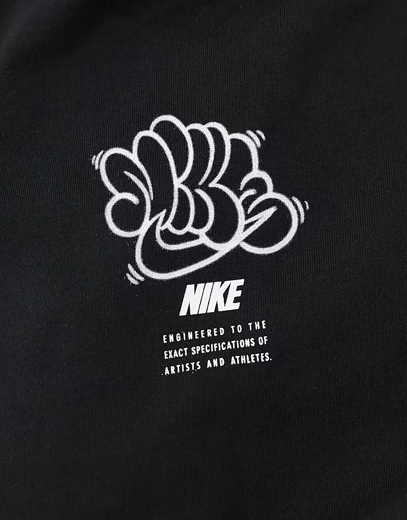 Классическая футболка Nike в стиле бойфренд с графическим принтом на спине, черный — фото 4