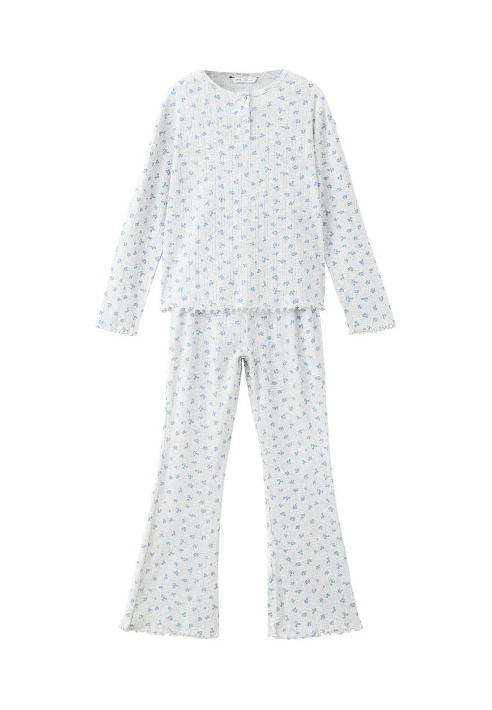 Детский комплект - пижамный комплект Mango Kids, Mottled Light Grey