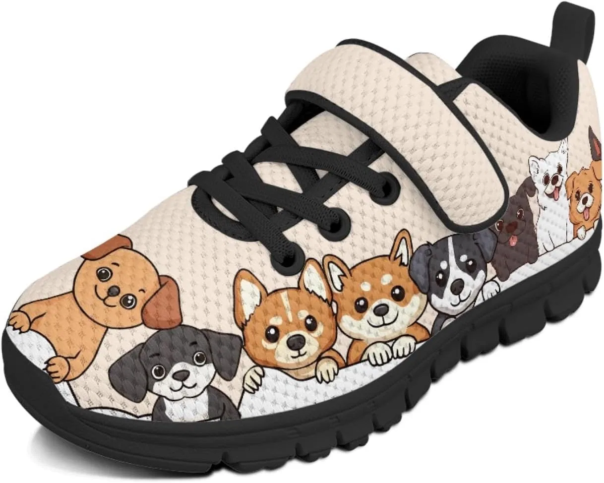 Детские кроссовки для девочек с принтом Dajingkj, Funny Dog Black