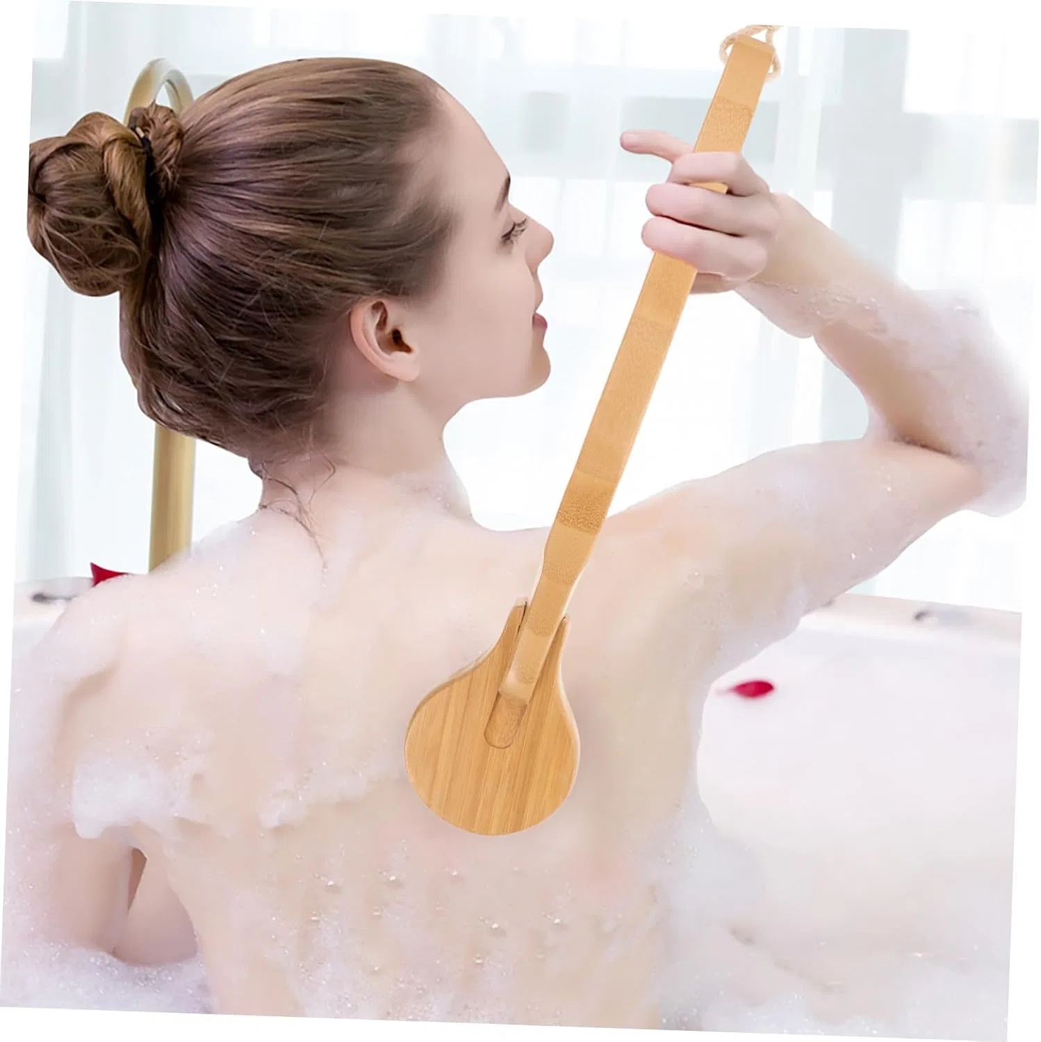 Щетка для тела с длинной ручкой, KOMBIUDA, бамбук и щетина — фото 4