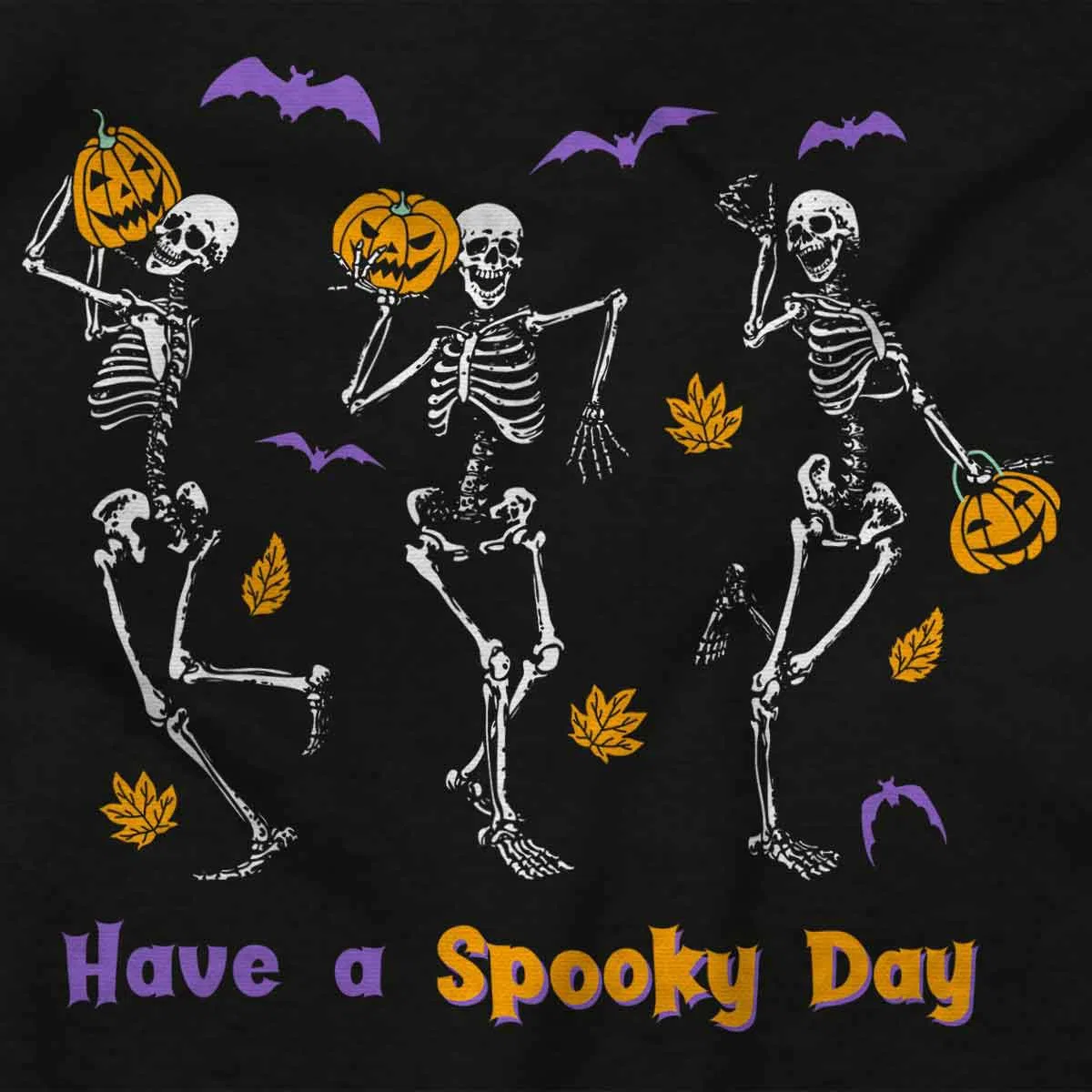 Детское боди-комбинезон с принтом Halloween Skeletons and Jack o' Lanterns Brisco Brands, Black — фото 2