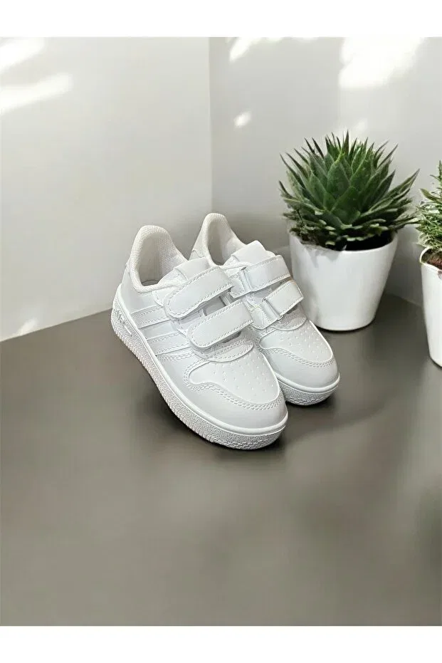 Детские кроссовки для девочек с липучкой Miracan, White