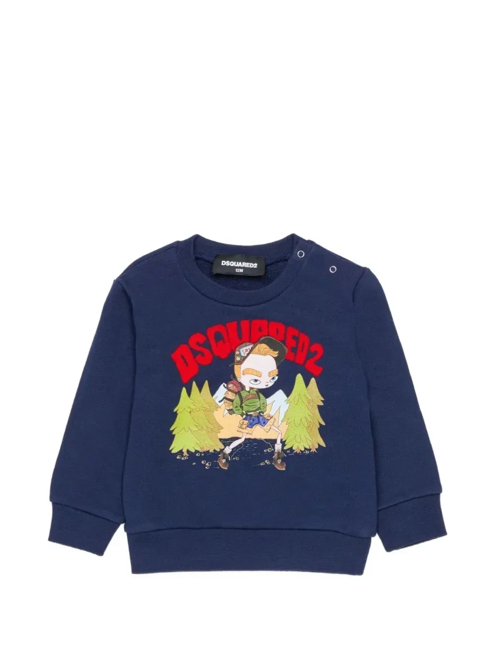 Свитшот с мультяшным принтом Dsquared2 Kids, синий