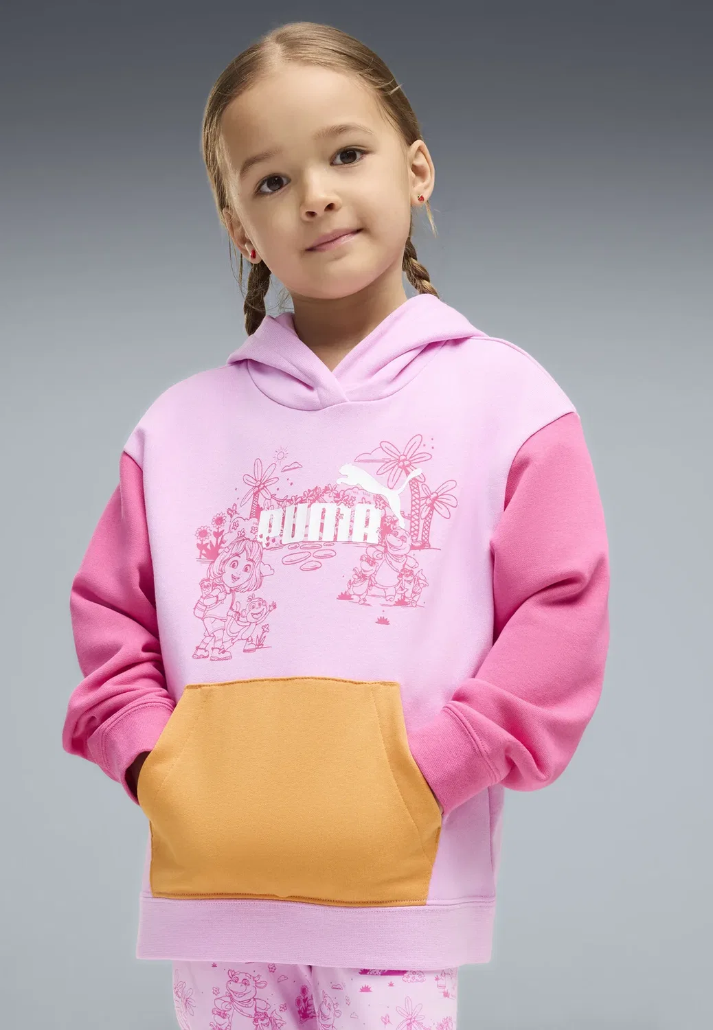 Толстовка с принтом «Дора-исследовательница» в свободном стиле Puma, Mauve Glow
