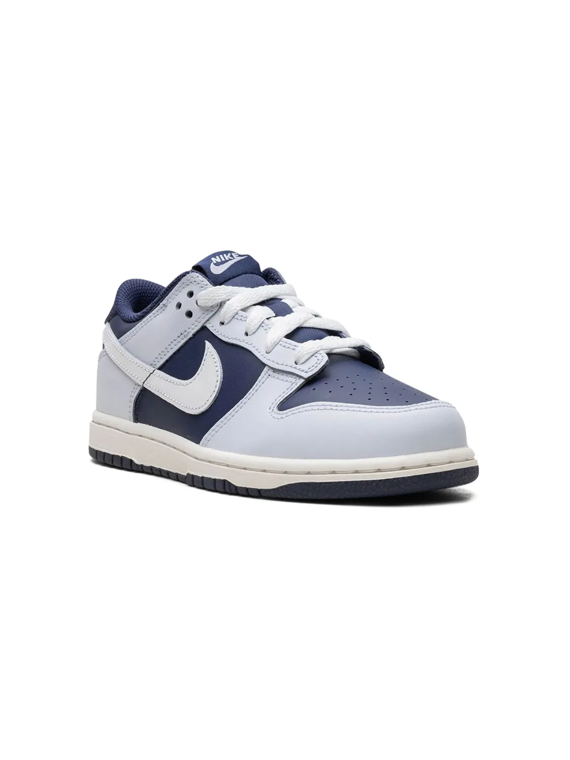 Кроссовки Dunk Low Football Grey/Midnight Navy/Summit White Nike Kids, синий — фото 2