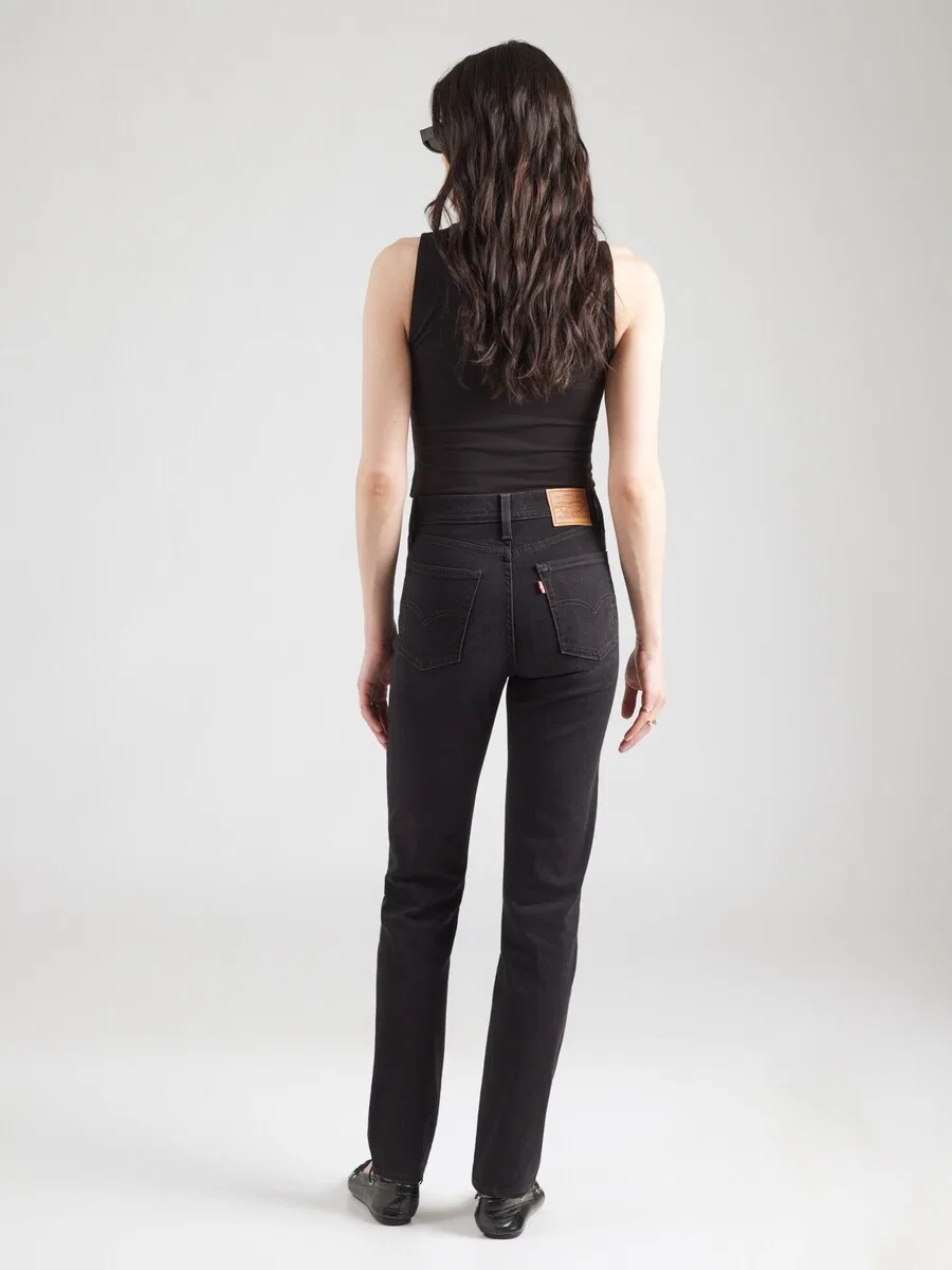 Джинсы LEVI'S Slim fit '722 HIGH RISE SLIM' из черного денима — фото 4