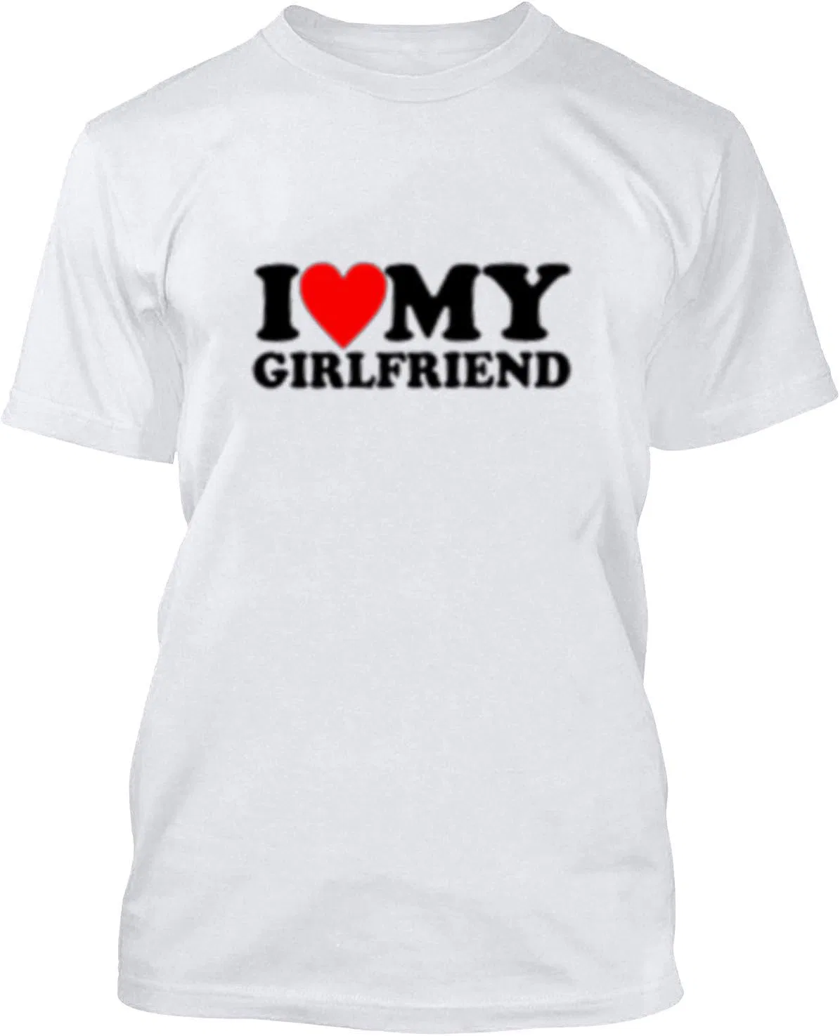 Мужская футболка с принтом I Love My Girlfriend Slim Fit, White — фото 3