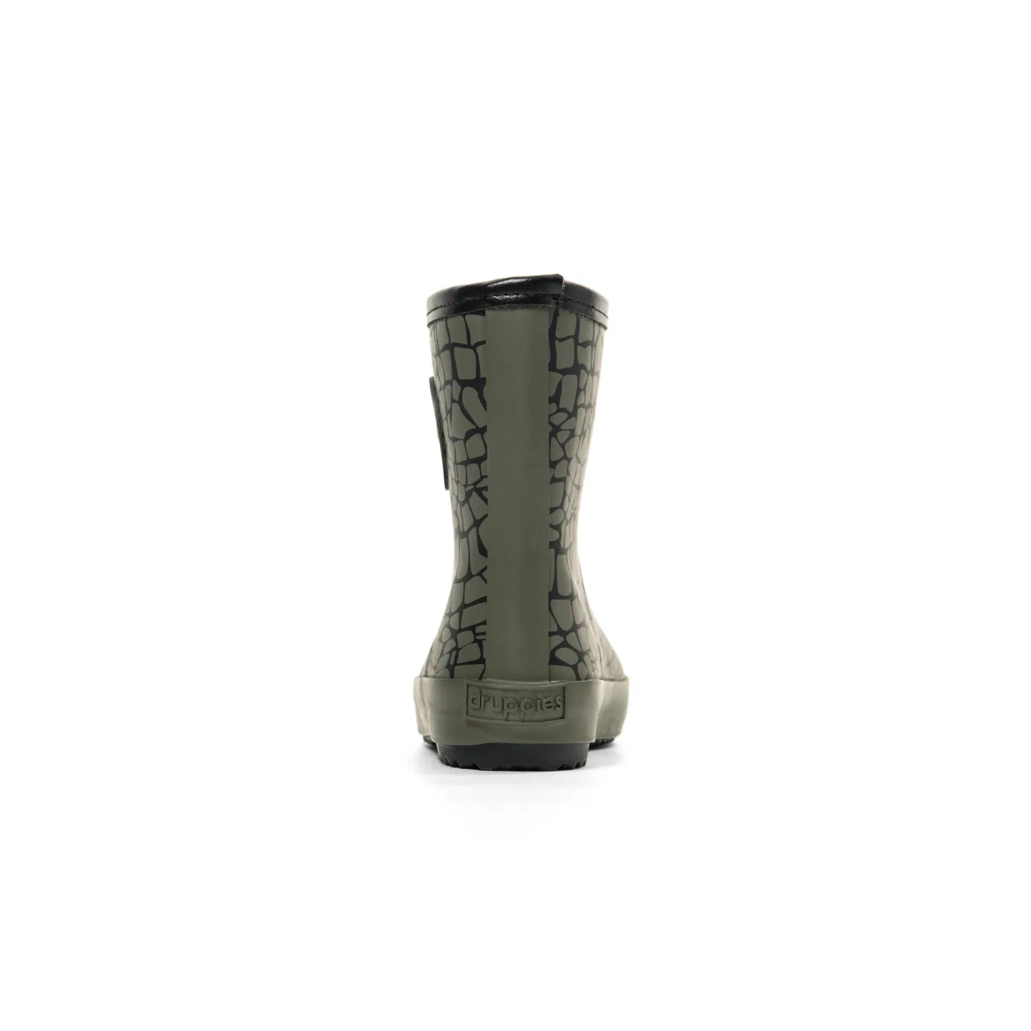 Детские резиновые сапоги с флисовой подкладкой Druppies, Olive/Black — фото 4