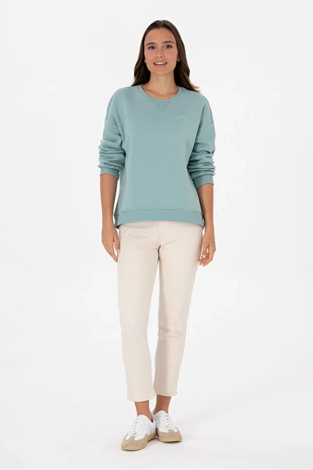 Женские свитшот с круглым вырезом с длинным рукавом U.S. Polo Assn., Mint — фото 4