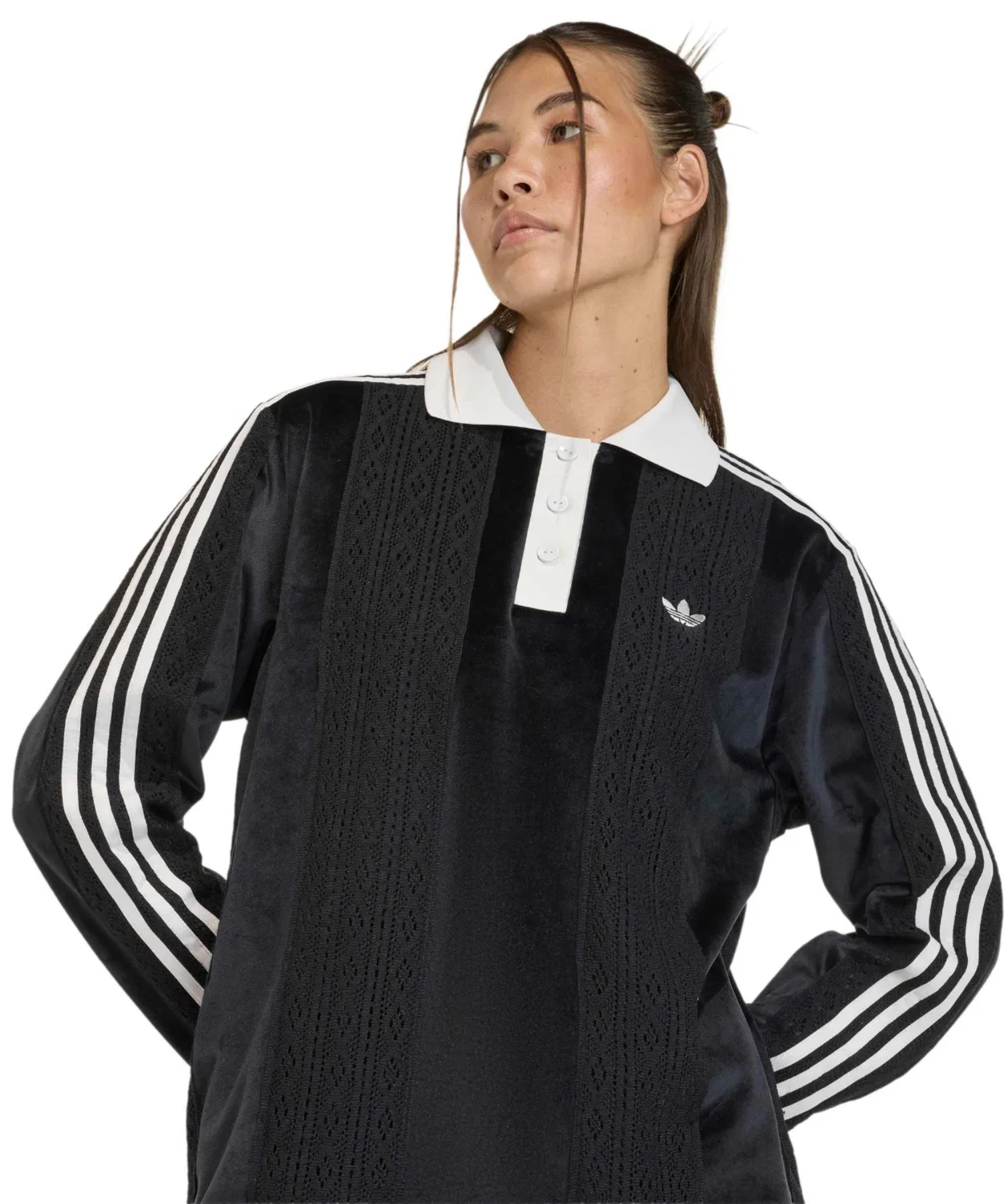 Женский лонгслив oversize с принтом Winterized Adidas, Black — фото 2