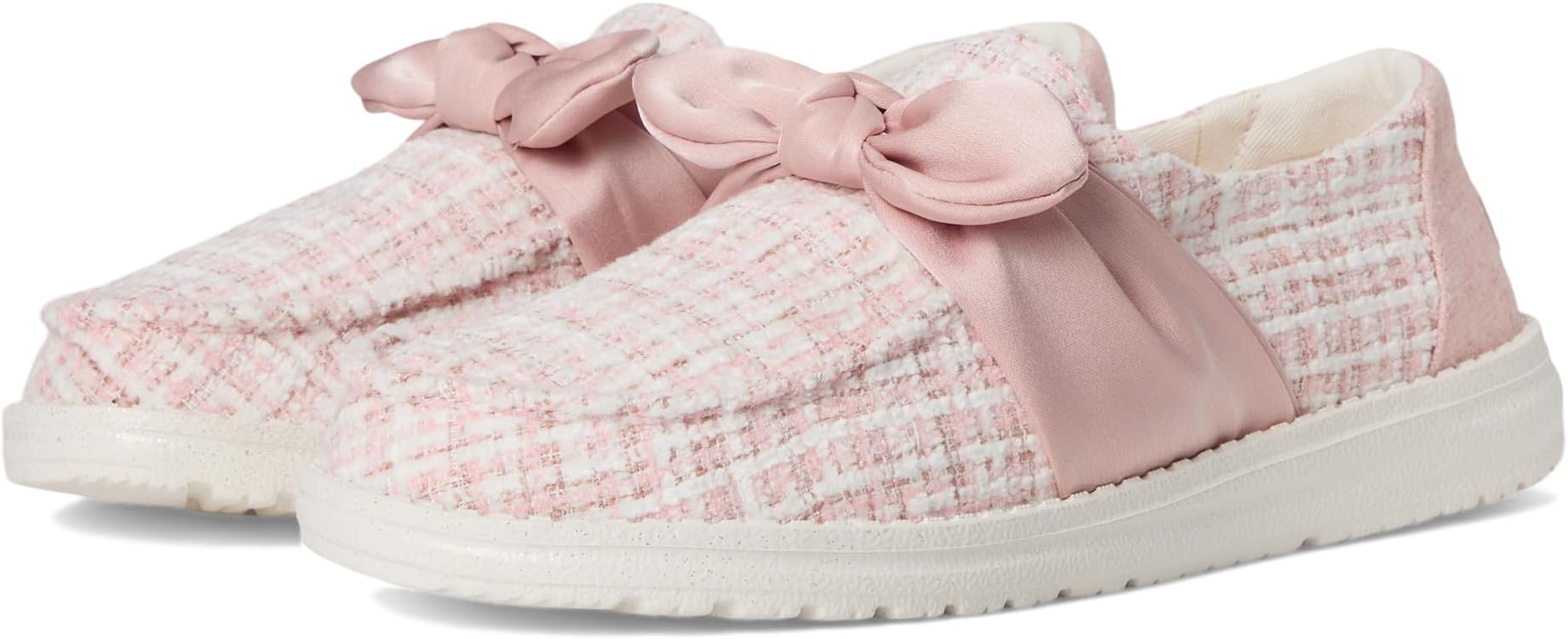 Лоферы Hey Dude Women's Wendy Bow Tweed, Pale Pink