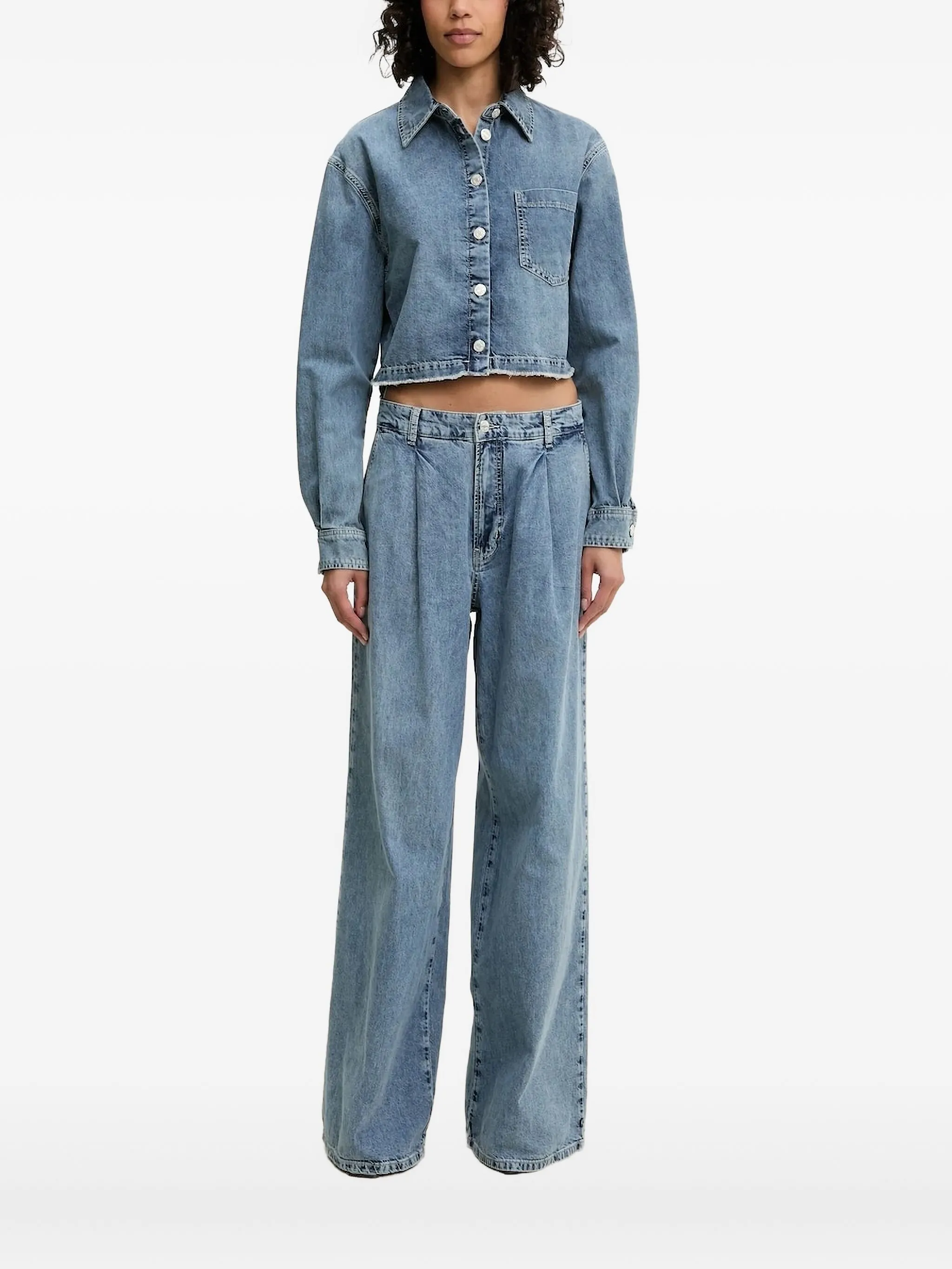 

Джинсовая рубашка с логотипом Moschino Jeans, синий