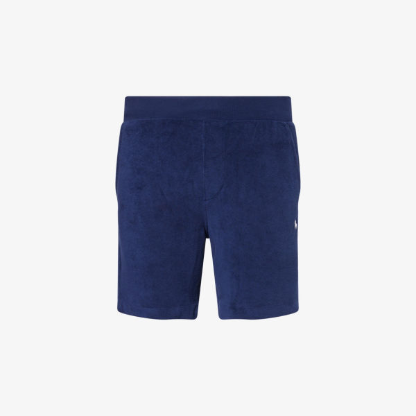 

Шорты из хлопковой смеси с двумя накладными карманами Terry Polo Ralph Lauren, синий