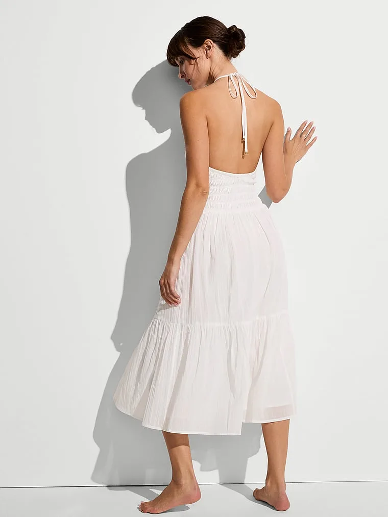Пляжное платье миди с присборенной юбкой Victoria'S Secret Swim, Coconut White — фото 2