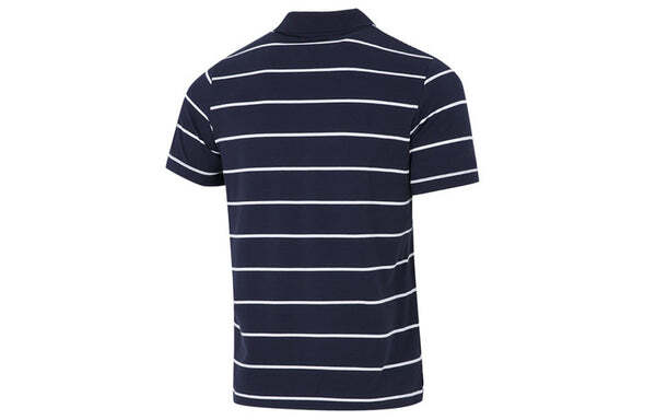 Футболка adidas Fi Stripe Small Label Athleisure Casual Sports Short Sleeve Polo Shirt Navy Blue, мультиколор — фото 2