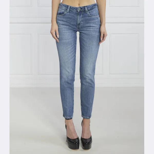 

Изогнутые джинсы скинни Guess, синий
