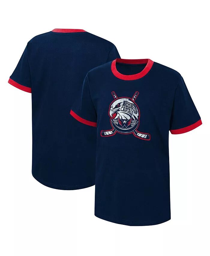 

Футболка Big Boys Navy Distressed Washington Capitals Ice City Outerstuff