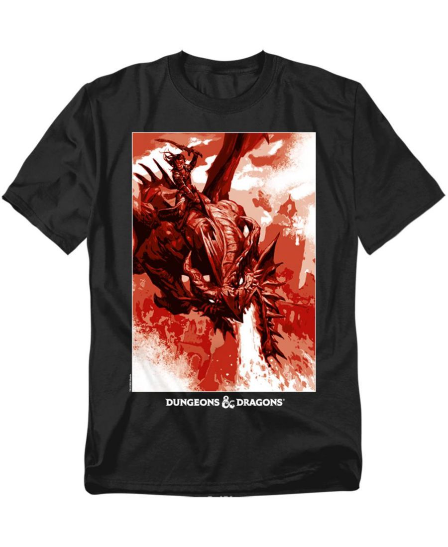 

Мужская футболка Dungeons Dragons Dragon Rider Fire Blast D&D, Black, Черный, Мужская футболка Dungeons Dragons Dragon Rider Fire Blast D&D, Black