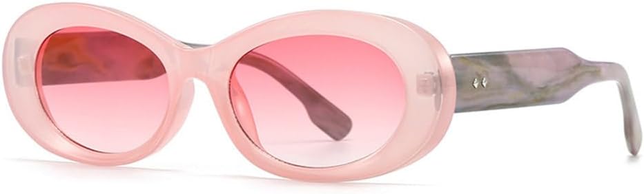 

Популярные модные овальные женские солнцезащитные очки класса люкс в винтажном стиле, с прозрачным градиентом, мужские солнцезащитные очки в стиле панк generic, Pink Pink Gradient