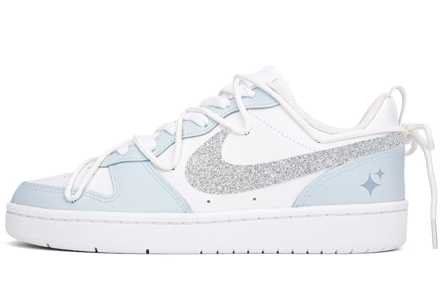 

Кроссовки Nike Court Borough Skateboard Shoes Women's Low-Top White, Синий, Кроссовки Nike Court Borough Skateboard Shoes Women's Low-Top White