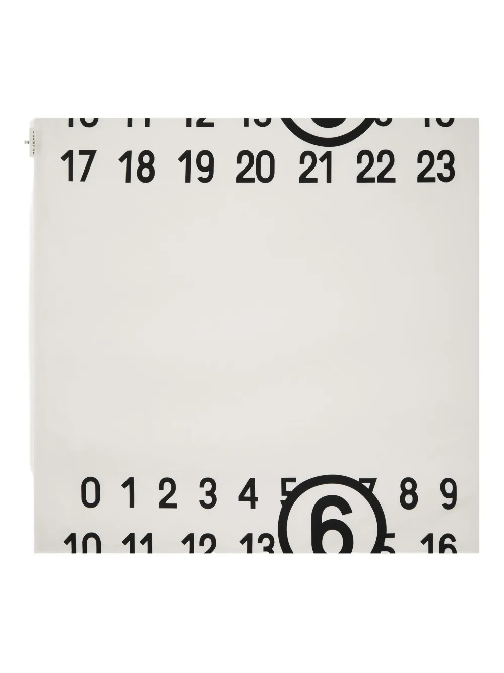 

Шарф с принтом в виде цифр Mm6 Maison Margiela, белый